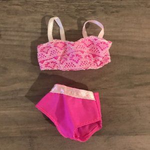 Genuine Barbie Tag Pink & White Bathing Suit
